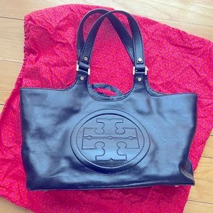 Tory Burch Med sized black leather bag